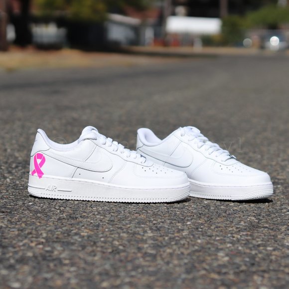 Nike Air Force One Breast Cancer Awareness Pink Ribbon Custom - Picture 4 of 9